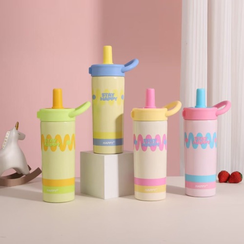 新款316双层不锈钢保温杯便携户外带提手咖啡杯高颜值创意吸管杯