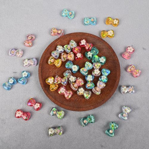 鑫振山新款  韩国胶多彩蝴蝶结DIY树脂配件 可爱甜美手机链挂件厂