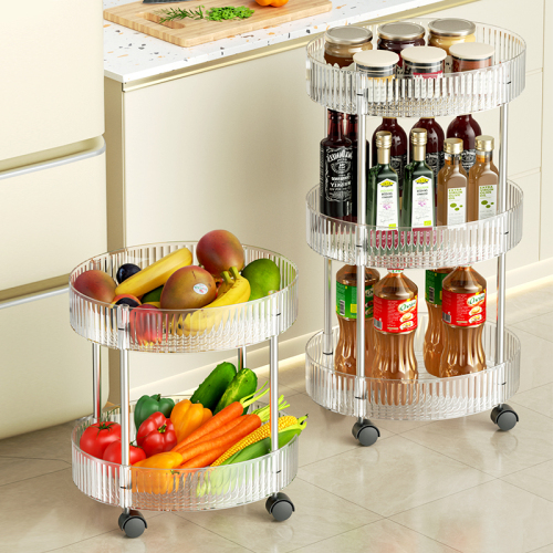 亚克力零食小推车置物架落地移动浴室卫生间收纳盒多层化妆品柜子