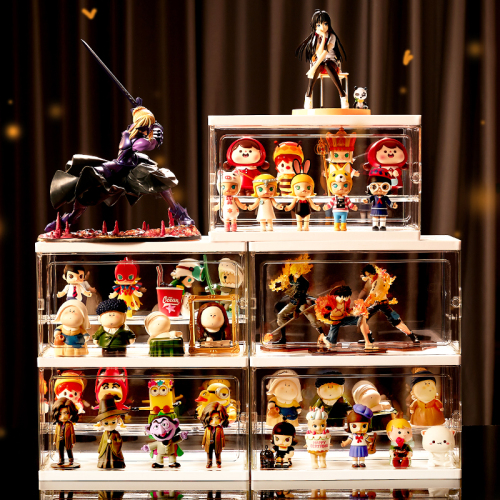 盲盒展示架收纳适用泡泡玛特展示盒萌粒摆件柜子亚克力手办收纳盒