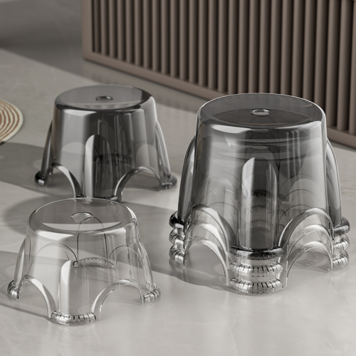 亚克力透明小凳子家用客厅矮凳茶几圆凳儿童塑料椅子浴室洗澡板凳