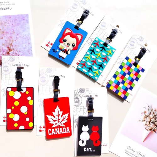 行李牌 新款热销几何图案硅胶 pvc软胶登机牌 行李箱托运吊牌批发