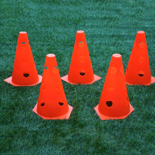 23cm六边形带孔标志桶足球障碍物23cm标志桶塑料桶标志锥形桶套圈