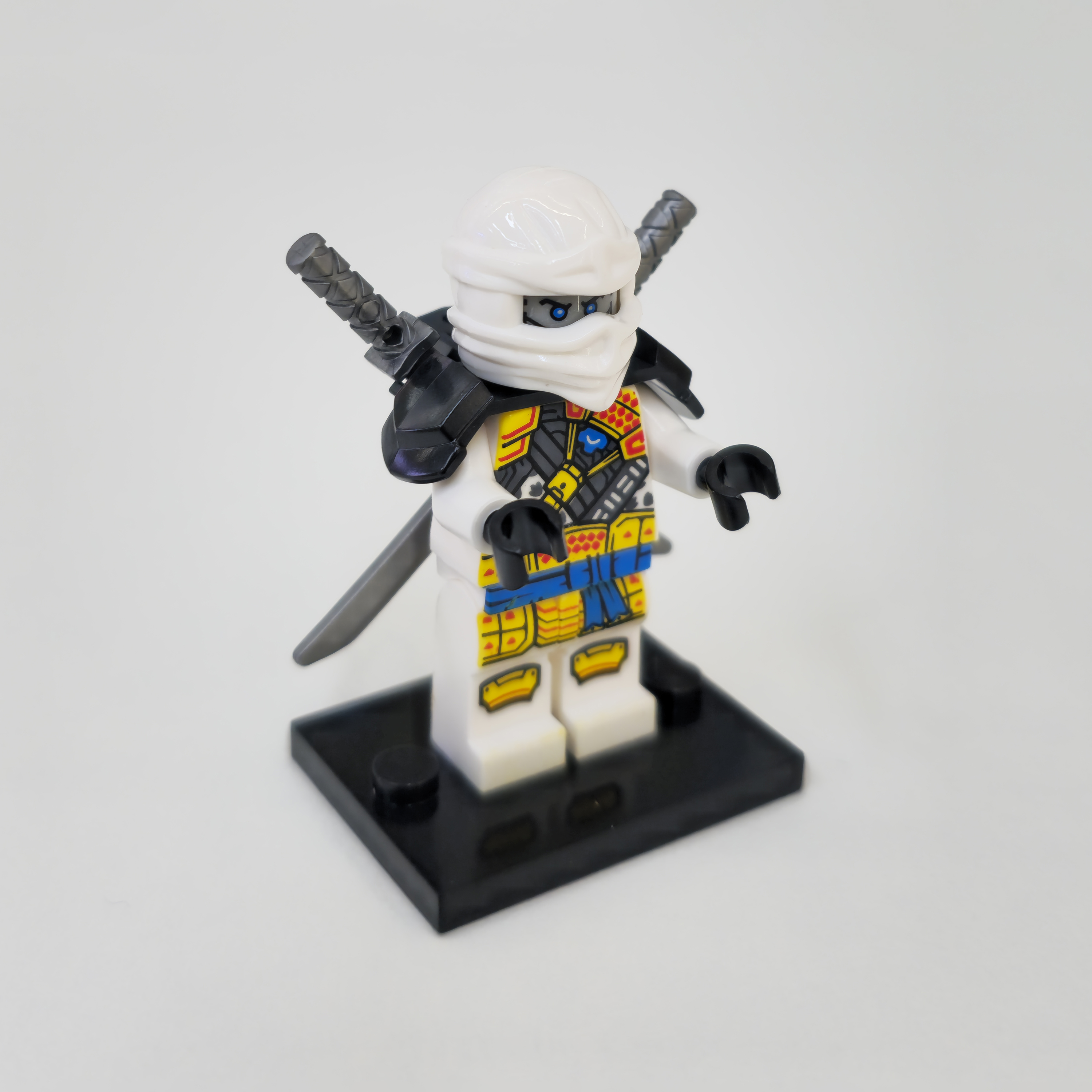 忍者人仔带底板双武器儿童玩具摆件兼容乐高外贸工厂批发爆款热卖