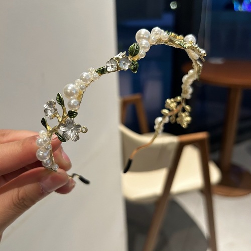 超仙珍珠花朵发卡发箍高级感女新款精致压发头箍古风发饰批发