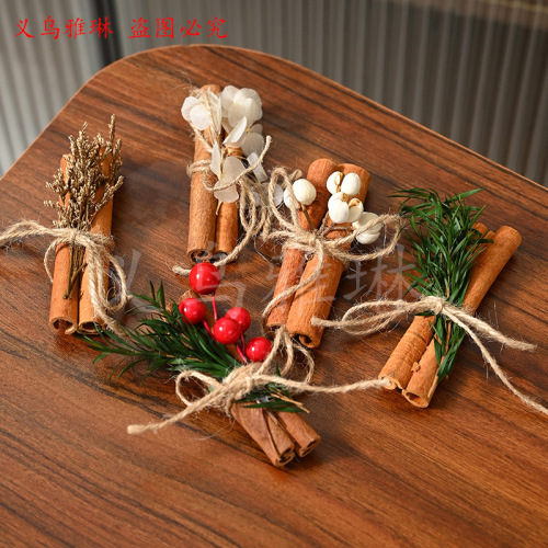 小花束跨境圣诞节肉桂烟桂diy咖啡香薰手工花装饰道具伴手礼干花