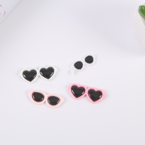 头饰配件 奶油胶滴胶手机壳发饰挂件钥匙扣 diy配件材料 彩色墨镜