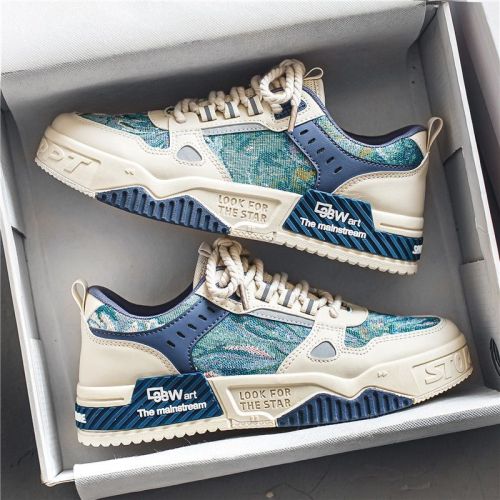spring men‘s shoes new breathable canvas shoes for male students trendy all-match platform sports casual borad shoes dad shoes men