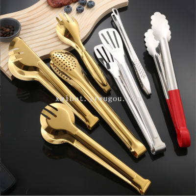 Thick 304 Stainless Steel Three-Line Food Clip Hotel Steak Clip Braised Meat Clip Bread Clip Cake Clip Kitchen Clip