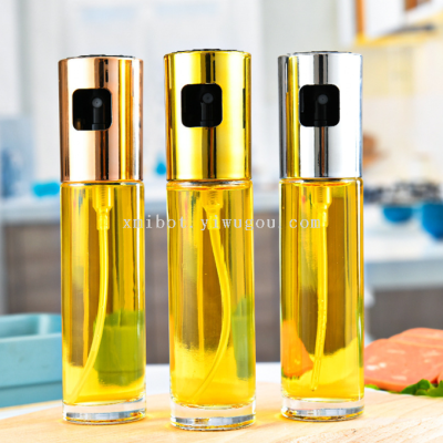 Glass Oil Spray Bottle Olive Oil Watering Can Air Fryer Oil Spray Pot Outdoor Barbecue Press Spray Oil Spray Bottle