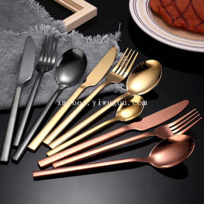 Stainless Steel Knife, Fork and Spoon Set Creative Simple Hotel Dessert Spoon Western Tableware Steak Fork and Spoon