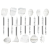 Silicone Kitchenware 11 Pieces Suit Kitchen Non-Stick Pan Ladel Stainless Steel Wire Tail Baking Cooking Tools Marbling