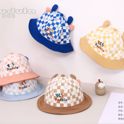 Children's Hat Bucket Hat Dudula Children's Bucket Hat Printed Bear Maze Grid Bucket Hat