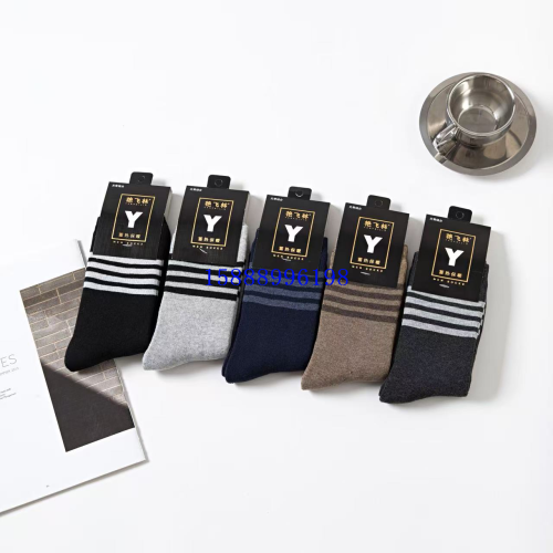 男袜袜子男袜中筒袜格子毛圈加厚保暖兔羊毛袜毛圈袜厚袜子