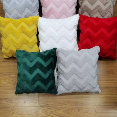 Double-Sided Plush Wavy Embroidery pillow Cushion Backrest Pillow Cover