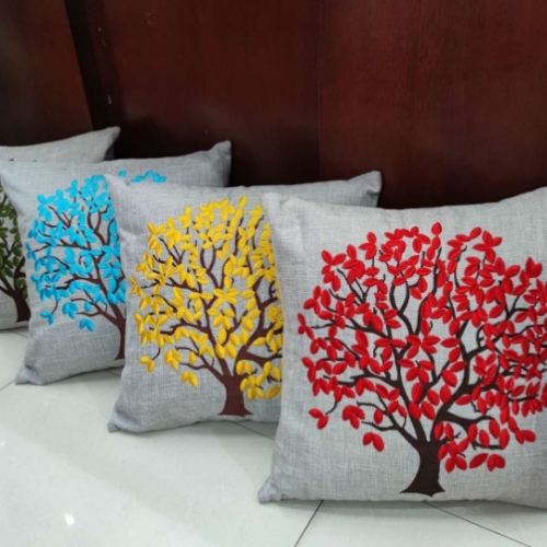 pachira macrocarpa embroidery jacquard pillow cushion backrest lumbar support car and sofa pillow case