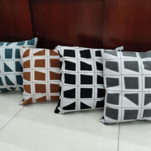geometric figure towel embroidery black and white plaid pillow cushion backrest lumbar support pillow jacket