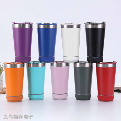 Foreign Trade 16Oz Stainless Steel Audio Cup Large Capacity with Bottle Opener Beer Steins Smart Bluetooth Audio Vacuum Cup