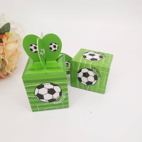 Football Party Paper Box Football Decoration Party Gift Box Portable Box Horn Box Tuck Box Cake