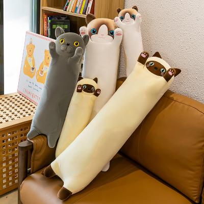 Cute Creative Long Kitty Pillow Plush Toy Doll Doll Foreign Trade Ragdoll in Stock Wholesale Compression