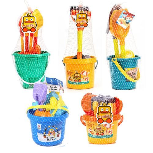 wholesale beach bucket shovel set plastic toy children playing with water， digging sand， seaside outdoor tools， stall supply