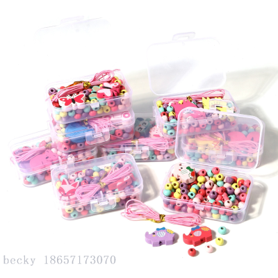 DoreenBox Wood Spacer Beads Mixed Multicolor Transparent with Plastic Box Round Bead DIY Bracelet Necklace Jewelry Kit