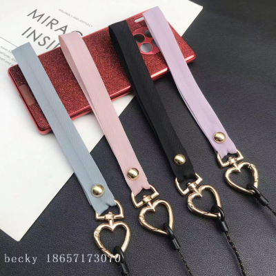 LoveBuckle Mobile Phone Lanyard Short Mobile Phone Chain Solid Color Silky Webbing Wrist Rope Non-slip Anti-fall Lanyard