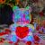 Colorful Bear Hug Heart Love Bear Rose Bear Valentine's Day Gift Cross-Border Luminous Bear Home Decoration Birthday Gift