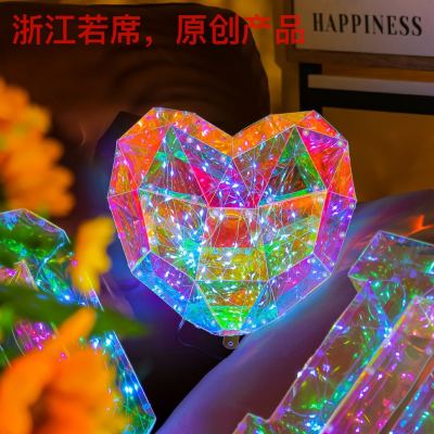 Colorful Love Valentine's Day Confession Scene Art Gallery Display Luminous Love Window Display Cross-Border Luminous Love