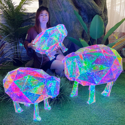 Magic Color Sheep Toy Light-Emitting Sheep Art Gallery Shopping Mall Display Window Decoration LED Lighting Scene
