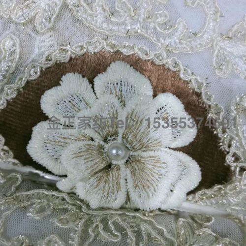net sand hand-ordered flower and velvet embroidery， six colors per flower， 280cm door width， long-term stock， 15.8 yuan/m