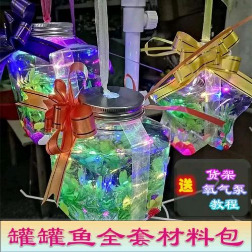 2023 cans turtle cans fish plastic square luminous cans bottle small red book net red night market stall artifact manufacturer