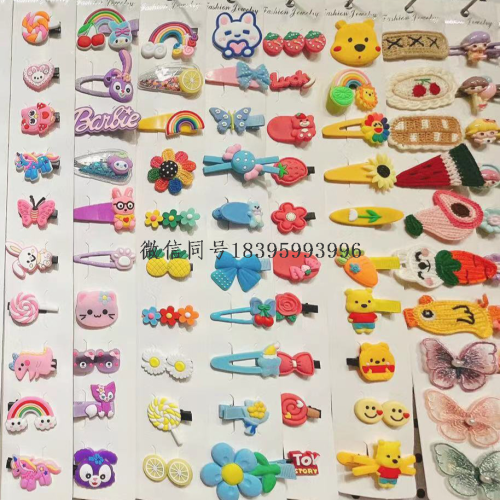 stall night market one-yuan model hair accessories barrettes emulational fruit creative funny cute barrettes food factory wholesale
