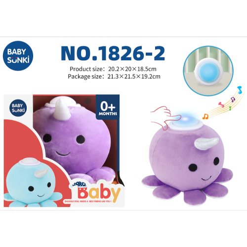 毛绒声光安抚八爪鱼