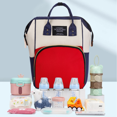 Mummy Bag Baby Diaper Bag Large Capacity Portable Cross-Border Feeding Bottle Bag Mom Bag Casual Double Back