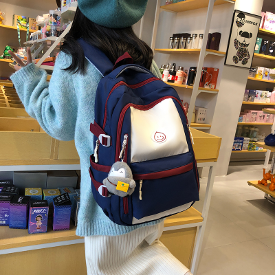 Large Capacity Backpack Middle School Student Make-up Bag New Color Matching Bag High School Student Bag Female Campus Fashion Backpack