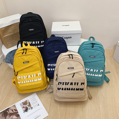 Elementary School Studebt Backpack Partysu Schoolbag Female Harajuku Burden Reduction Solid Color Large Capacity Lightweight Backpack College Student Leisure