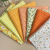 7Pcs 9.8*9.8in Yellow Cotton Cloth Floral Printed Fabric Sewing Patchwork Needle Stitching DIY Handmade Accessories