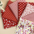 7Pcs 9.8*9.8in Red Cotton Cloth Floral Printed Fabric Sewing Patchwork Needle Stitching DIY Handmade Accessories