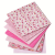 7Pcs 9.8*9.8in Pink Cotton Cloth Floral Printed Fabric Sewing Patchwork Needle Stitching DIY Handmade Accessories