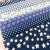 8Pcs 9.8*9.8in Navy Blue Cotton Fabric Printed Square Sewing Needle Thread and Handmake DIY Patch Fabric Accessories