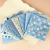 8Pcs 9.8*9.8in Blue Cotton Fabric Printed Square Sewing Needle Thread and Manual DIY Patch Fabric Accessories