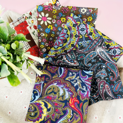 5Pcs 9.8*9.8in Vintage Floral Cotton Printed Fabric Sewing and Patchwork DIY Handmade Accessories