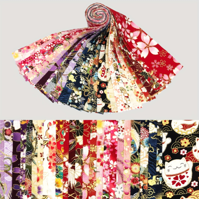 25Pcs/set 2.3*19.6in Cloth Strips Jelly Rolls Flower Printed Cloth Strips Handmade DIY Clothing Patch Accessories