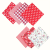 Red 7pcs 19.6x19.6in Floral Fat Quarters Fabric Bundles Fabric Quilting Squares Precut Patchwork Quarter Sheets for Sewing Patterns Bundle