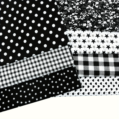 Black 7pcs 19.6x19.6in Floral Fat Quarters Fabric Bundles Fabric Quilting Squares Precut Patchwork Quarter Sheets for Sewing Patterns BundlB