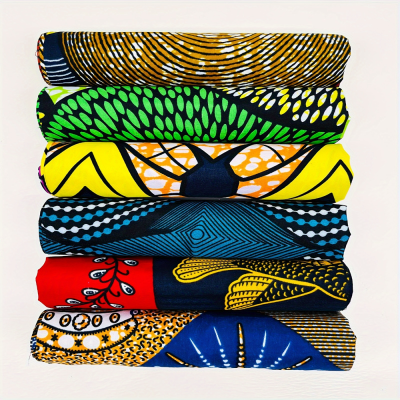 6Pcs 15.7*19.7in African Ankara Wax Dyed Polyester Fabric Handmade DIY Clothing Sewing Accessories