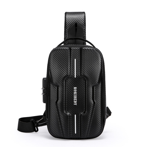 跨境时尚男士胸包多功能防盗密码锁单肩商务旅行斜挎包骑行机车包