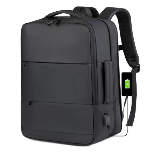 2025新款商务通勤双肩包简约大容量旅行包多功能USB接口行李包