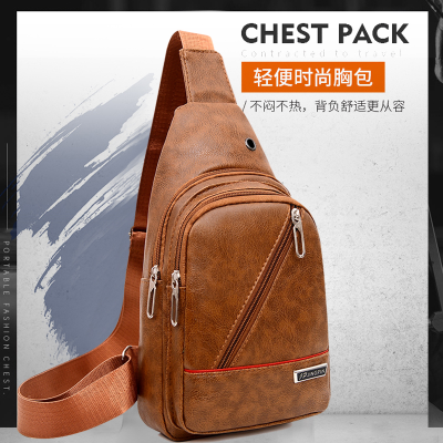 Cross-Border New Arrival Trendy Brand Shoulder Bag Leisure Sports Messenger Bags Pu Sling Bag Men's Crossbody Bags